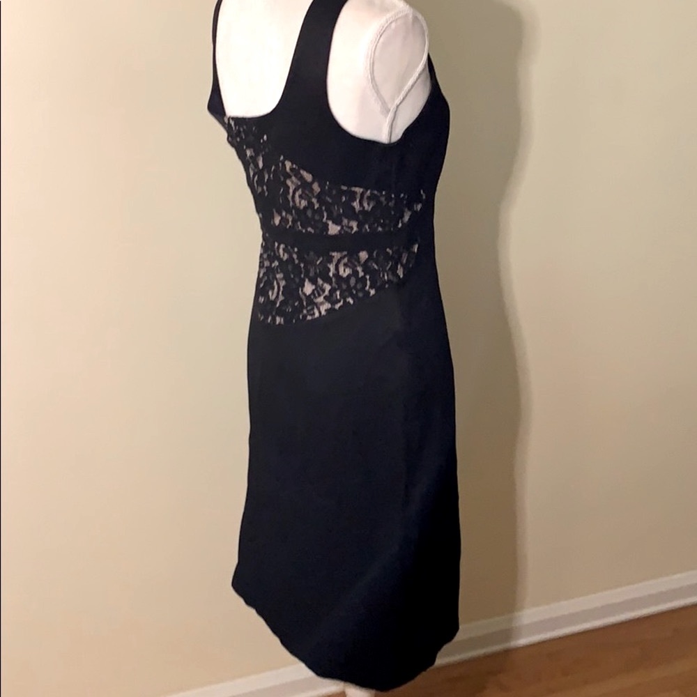 David Meister Black Lace Back/Waist Dress